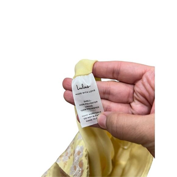 Lulus Favorite Song‎ Yellow Floral Jacquard Off-The Shoulder Mini Dress S NWT - Picture 11 of 12